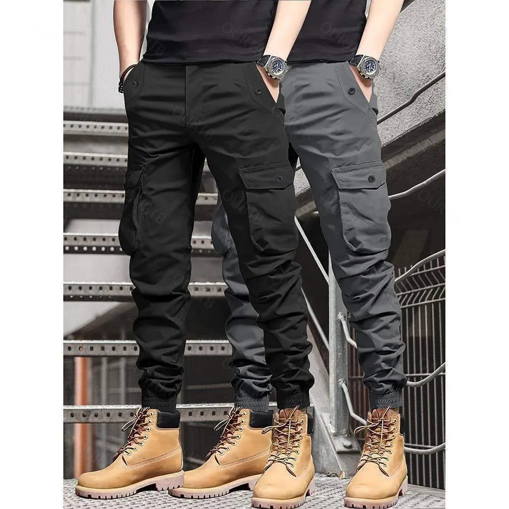 Men’s Multi-Color Cargo Joggers – Multi-Pocket Casual Pants
