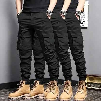 Men’s Multi-Color Cargo Joggers – Multi-Pocket Casual Pants