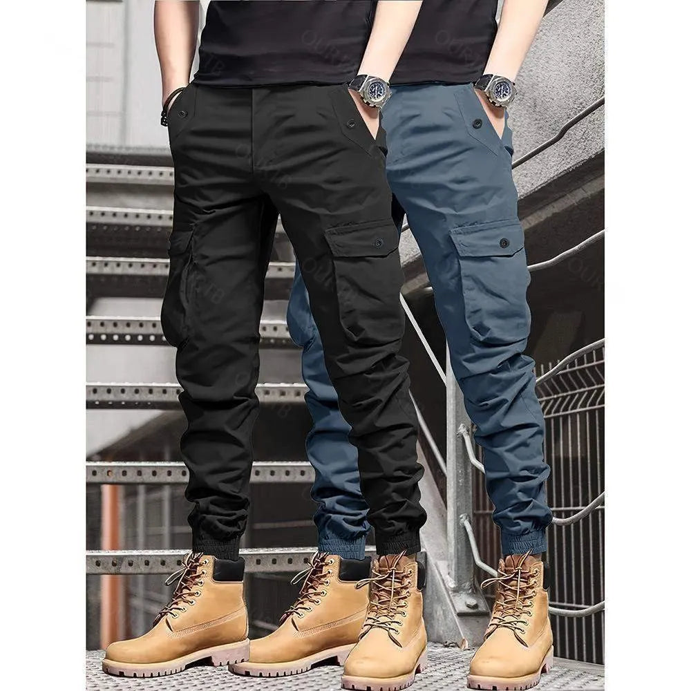 Men’s Multi-Color Cargo Joggers – Multi-Pocket Casual Pants