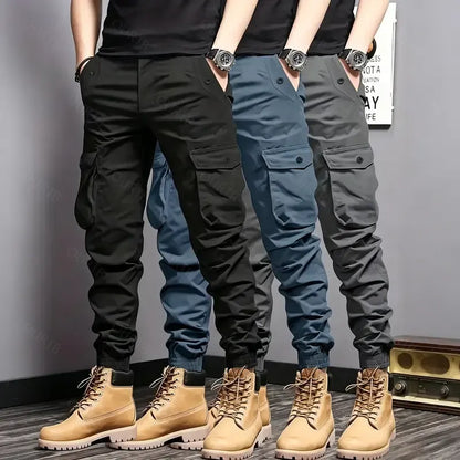 Men’s Multi-Color Cargo Joggers – Multi-Pocket Casual Pants