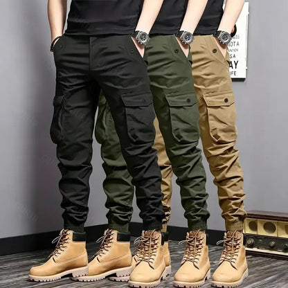 Men’s Multi-Color Cargo Joggers – Multi-Pocket Casual Pants