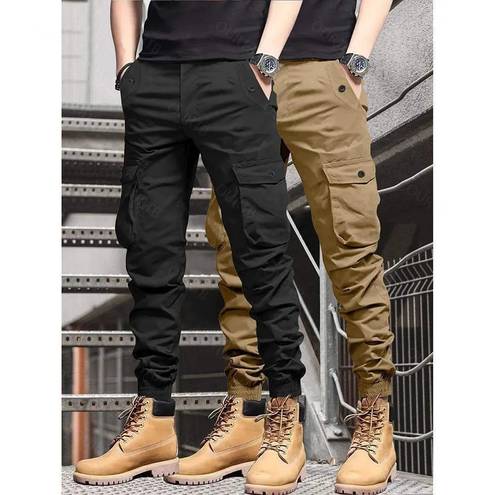 Men’s Multi-Color Cargo Joggers – Multi-Pocket Casual Pants