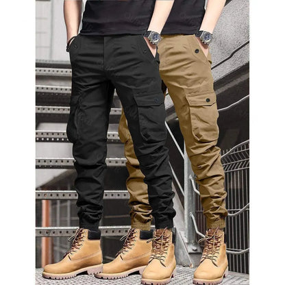 Men’s Multi-Color Cargo Joggers – Multi-Pocket Casual Pants