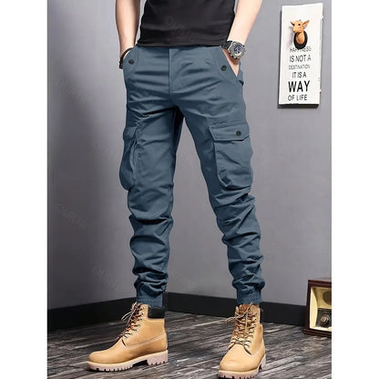 Men’s Multi-Color Cargo Joggers – Multi-Pocket Casual Pants